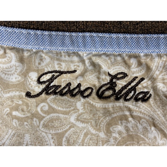 Tasso Elba Polo Shirt Mens XL Brown Heathered Long Sleeve Casual Comfort - Picture 11 of 14